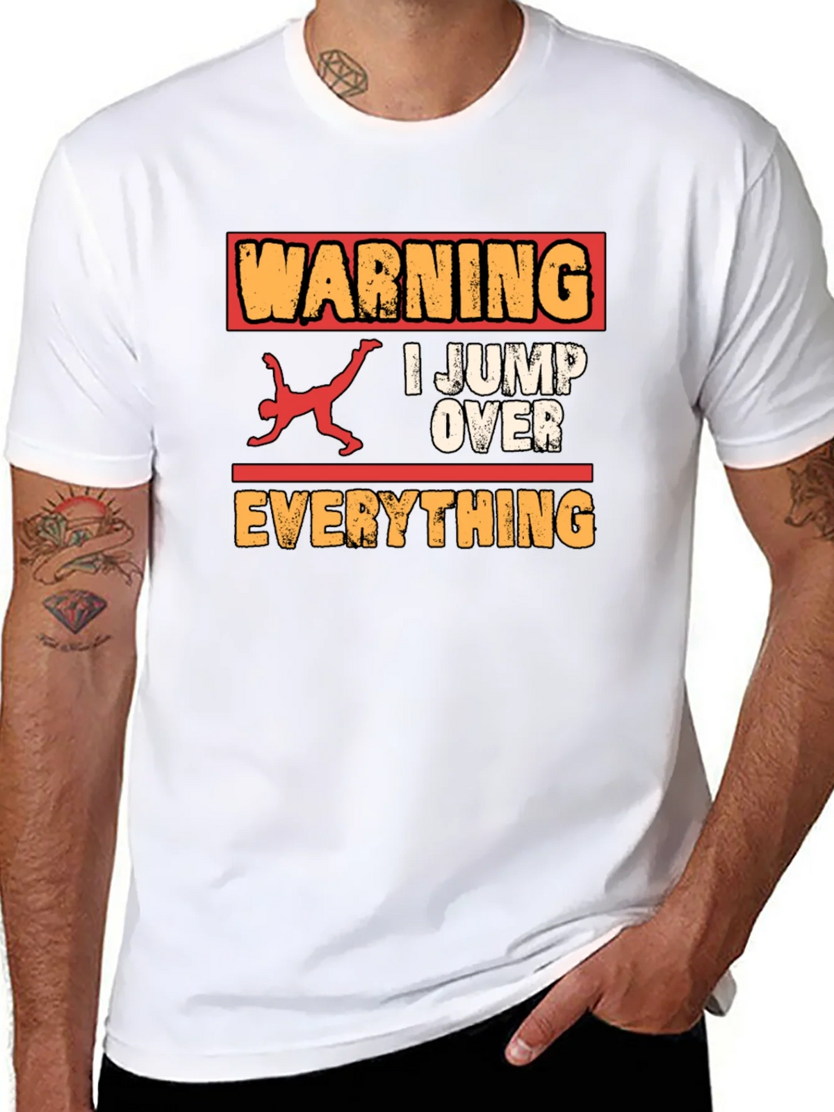 Warning I Jump Over Everything Graphic Tee product image 7