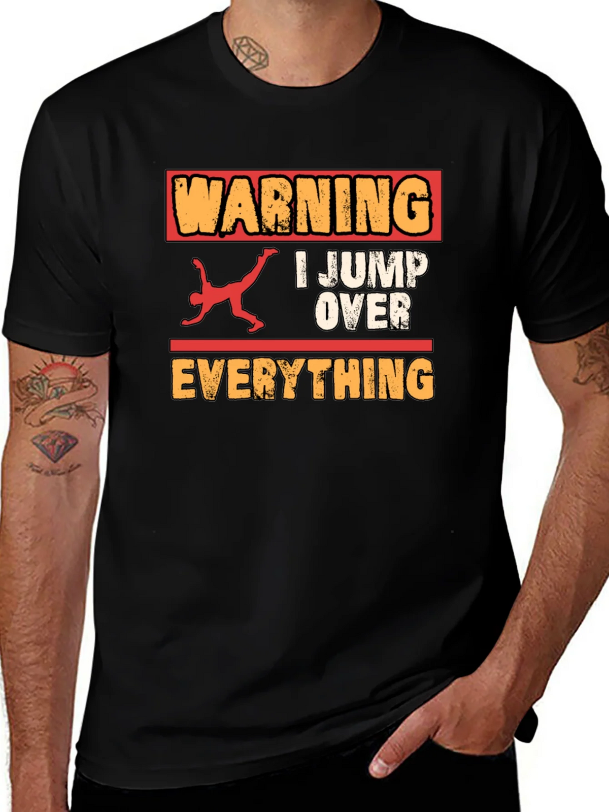 Warning I Jump Over Everything Graphic Tee product image 1