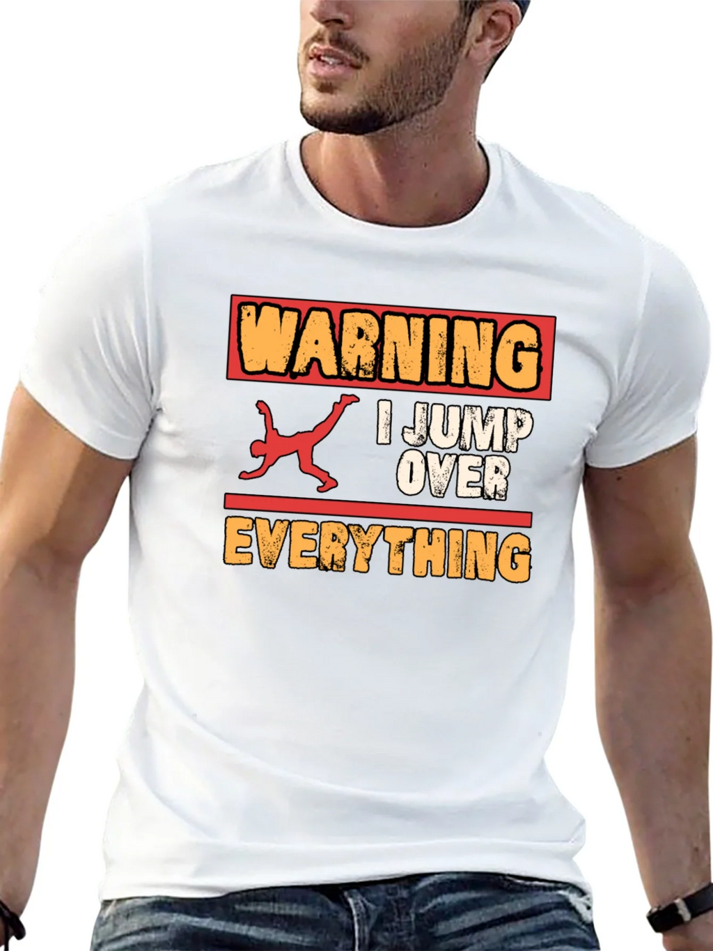 Warning I Jump Over Everything Graphic Tee product image 12