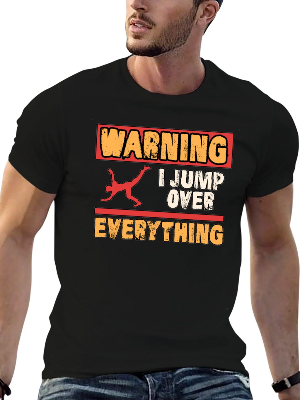 Warning I Jump Over Everything Graphic Tee product image 6