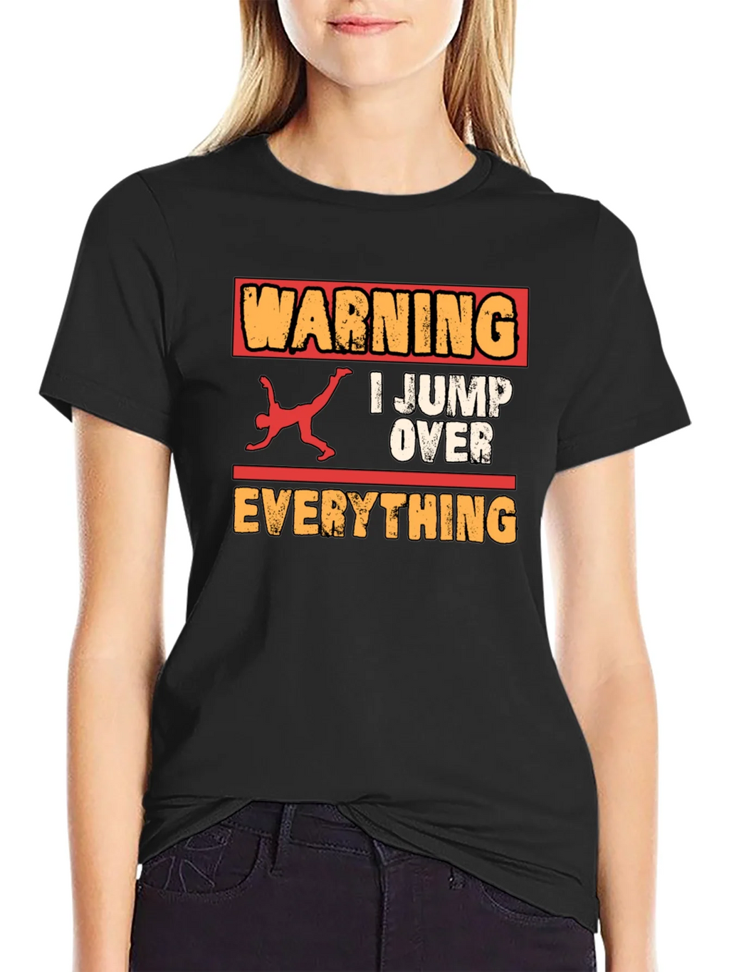 Warning I Jump Over Everything Graphic Tee product image 2