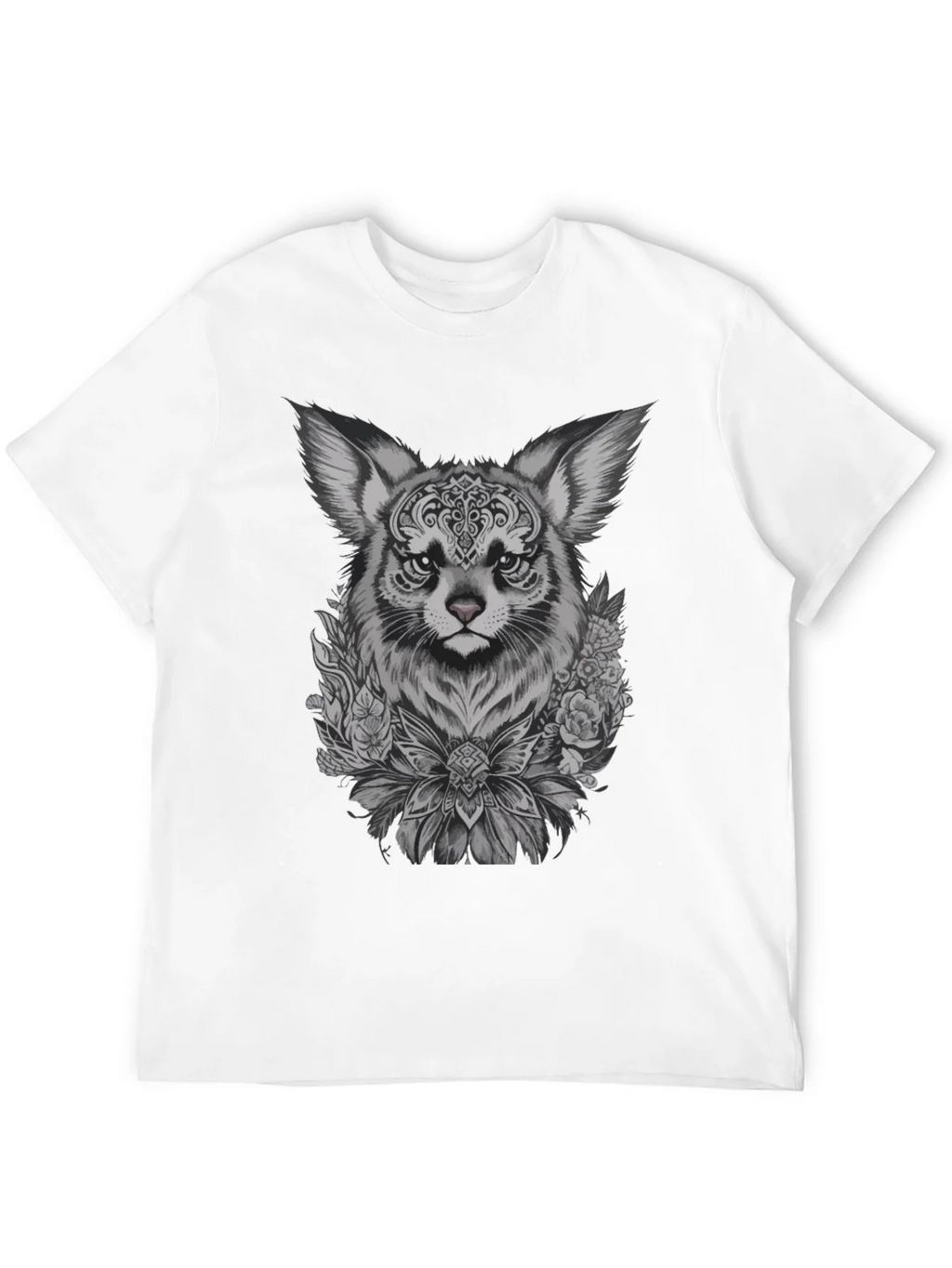 Floral Fox Graphic Tee - Black Unisex T-Shirt product image 11