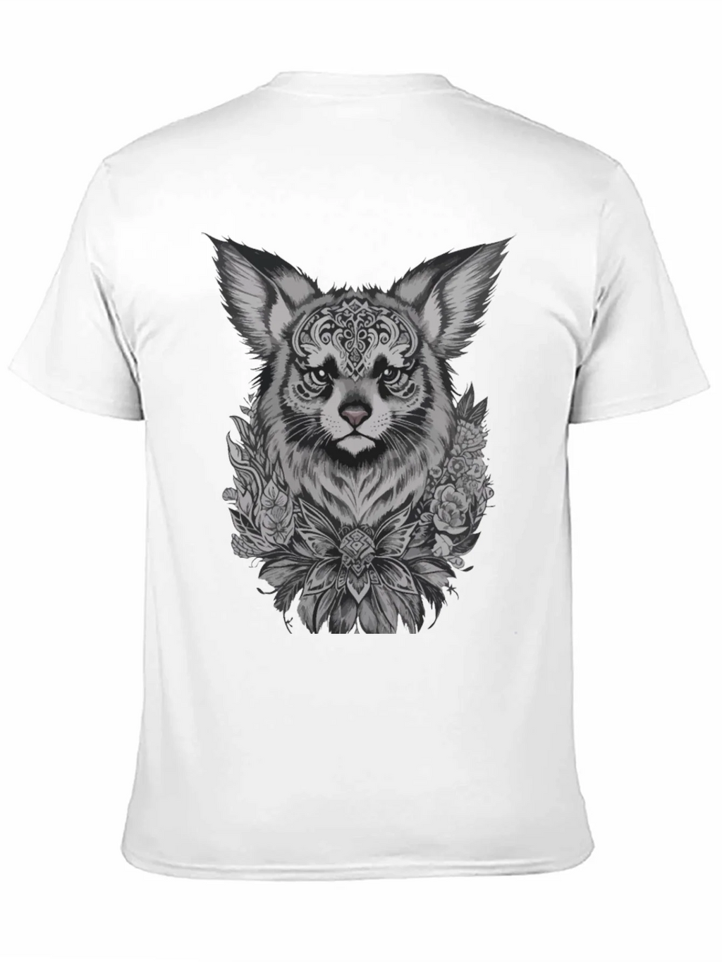Floral Fox Graphic Tee - Black Unisex T-Shirt product image 10