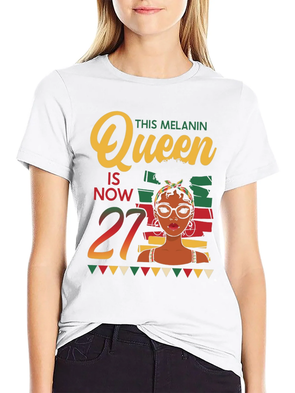 Melanin Queen 27th Birthday T-Shirt product image 7