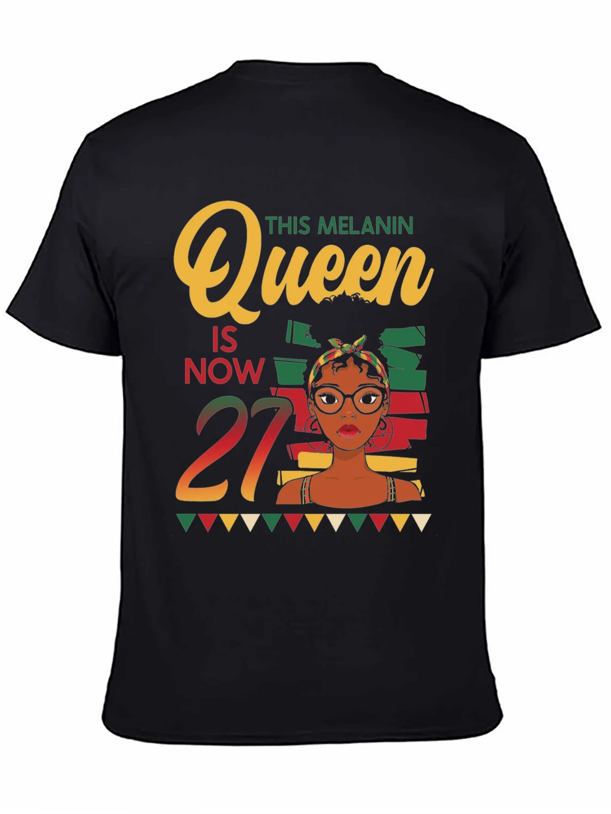 Melanin Queen 27th Birthday T-Shirt product image 4