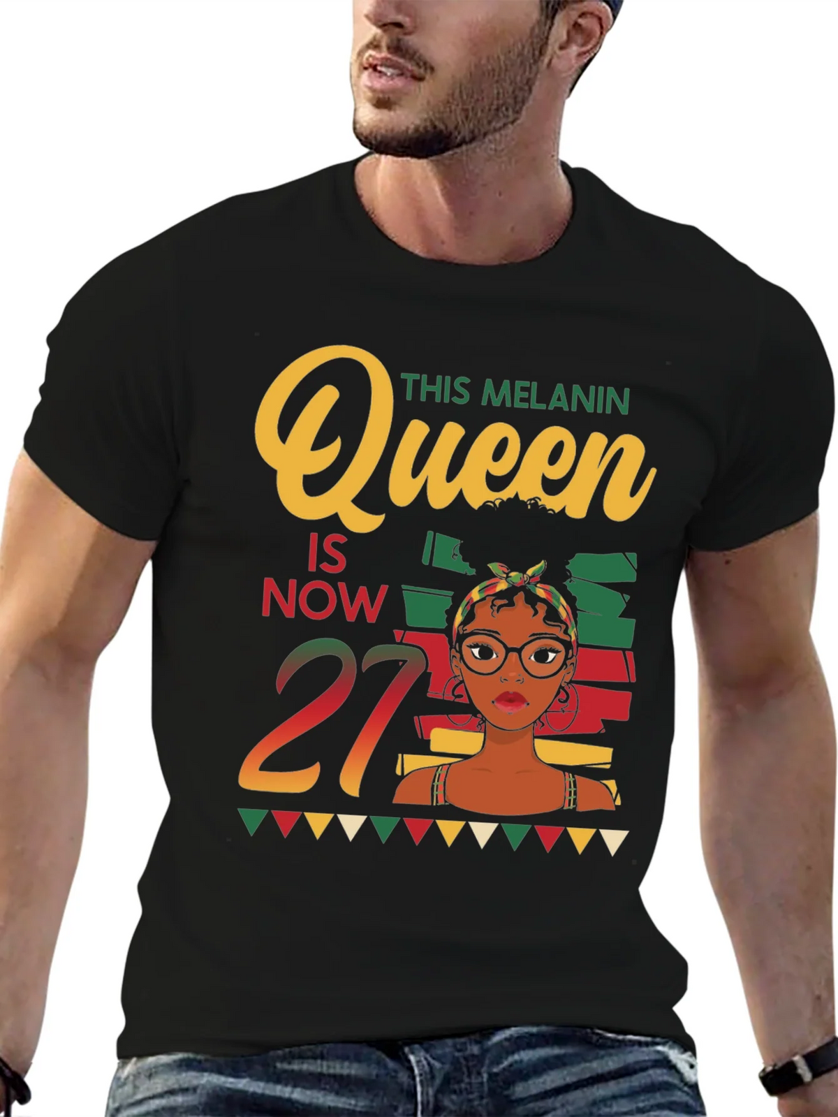 Melanin Queen 27th Birthday T-Shirt product image 5