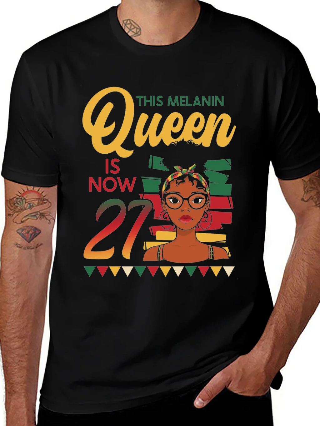 Melanin Queen 27th Birthday T-Shirt product image 1