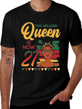 Melanin Queen 27th Birthday T-Shirt product image 1