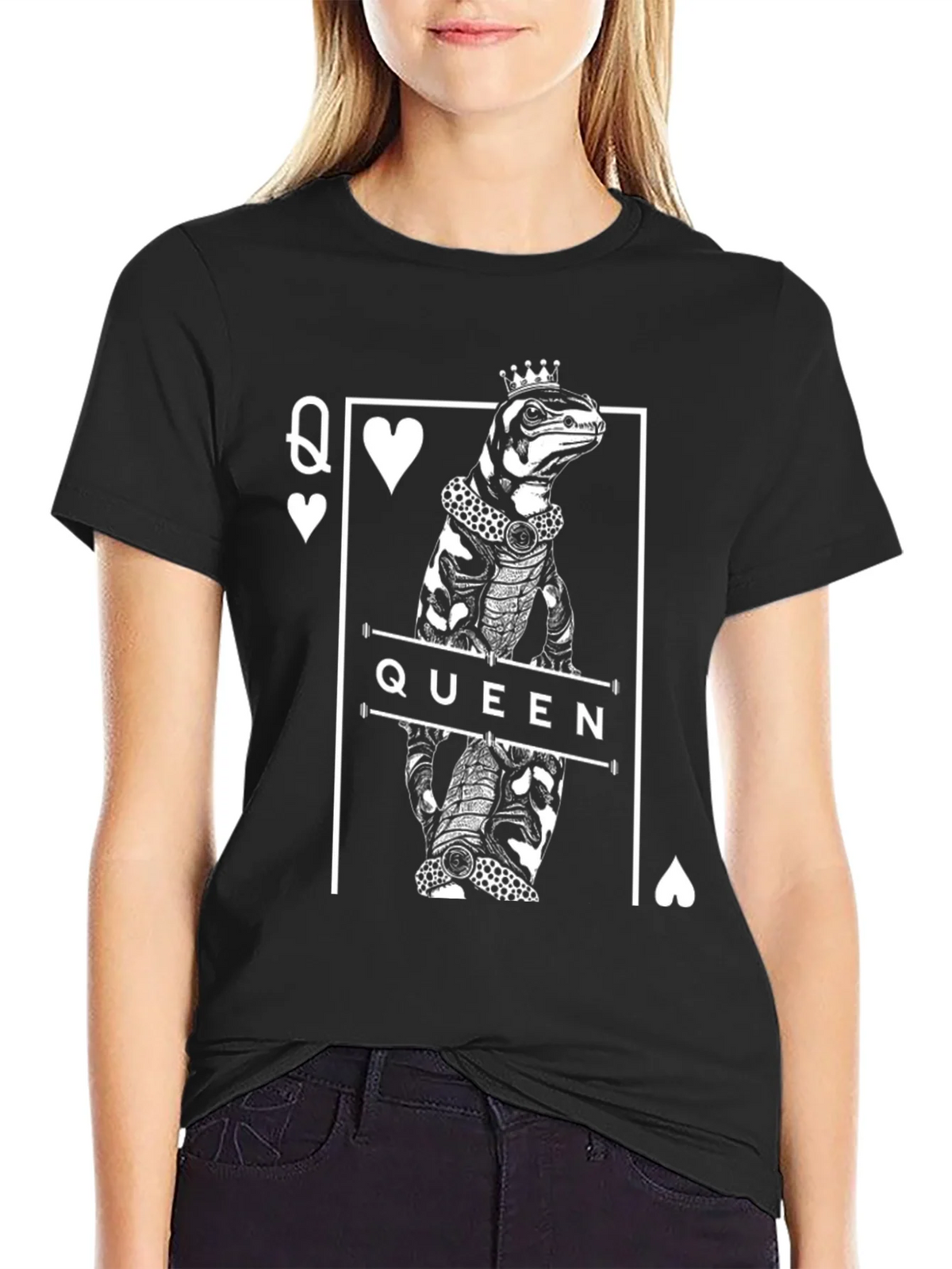 Queen Lizard T-Shirt - Reptile Card Graphic Tee product image 1
