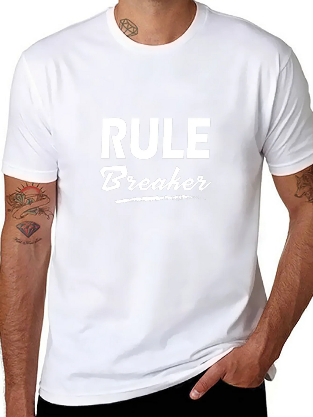 Rule Breaker Graphic Tee - Black Cotton T-Shirt product image 7