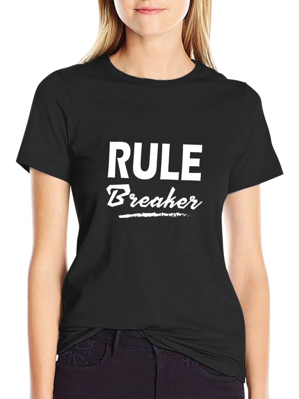 Rule Breaker Graphic Tee - Black Cotton T-Shirt product image 2