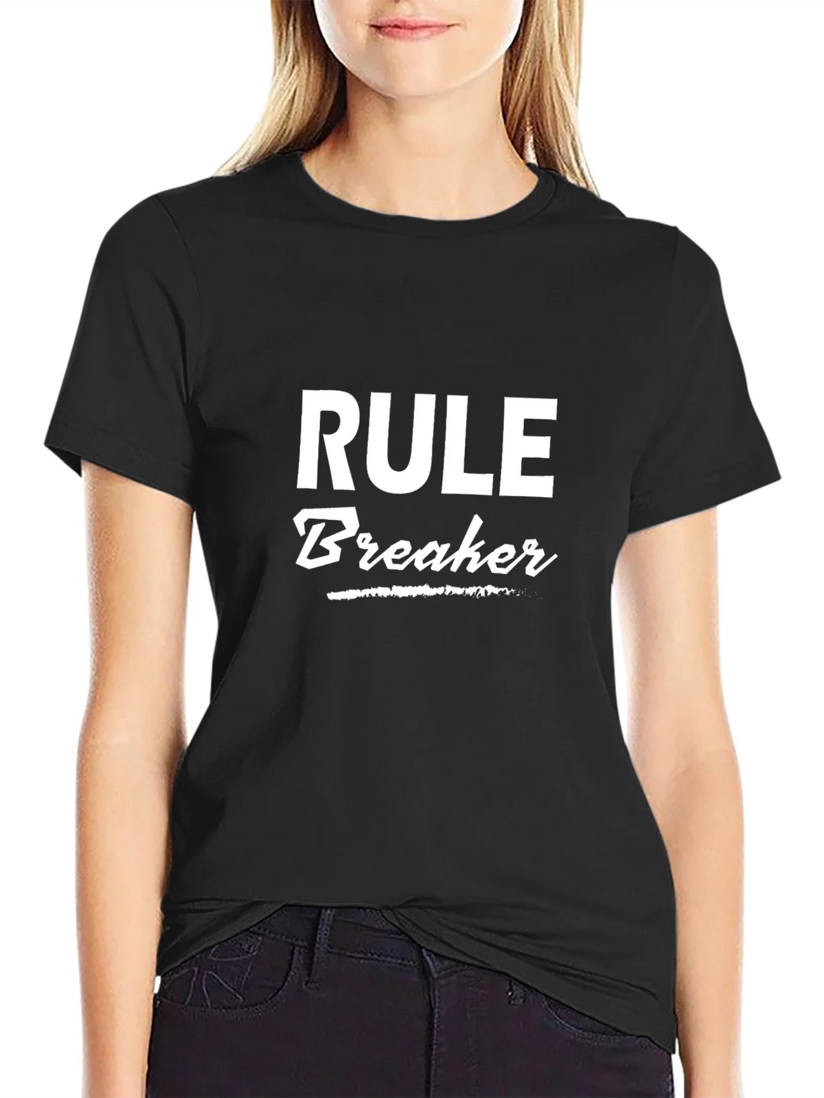 Rule Breaker Graphic Tee - Black Cotton T-Shirt product image 2