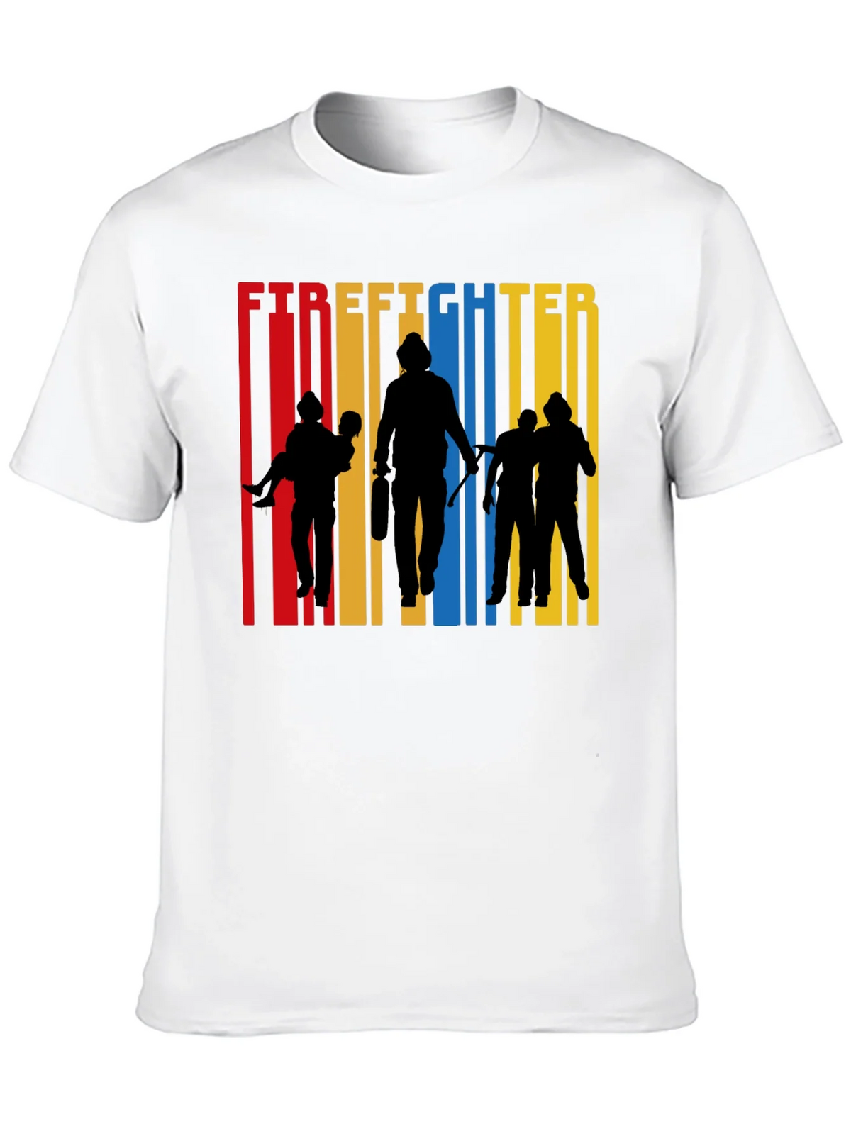 Firefighter Silhouette Graphic Tee - Crew Neck Cotton product image 7