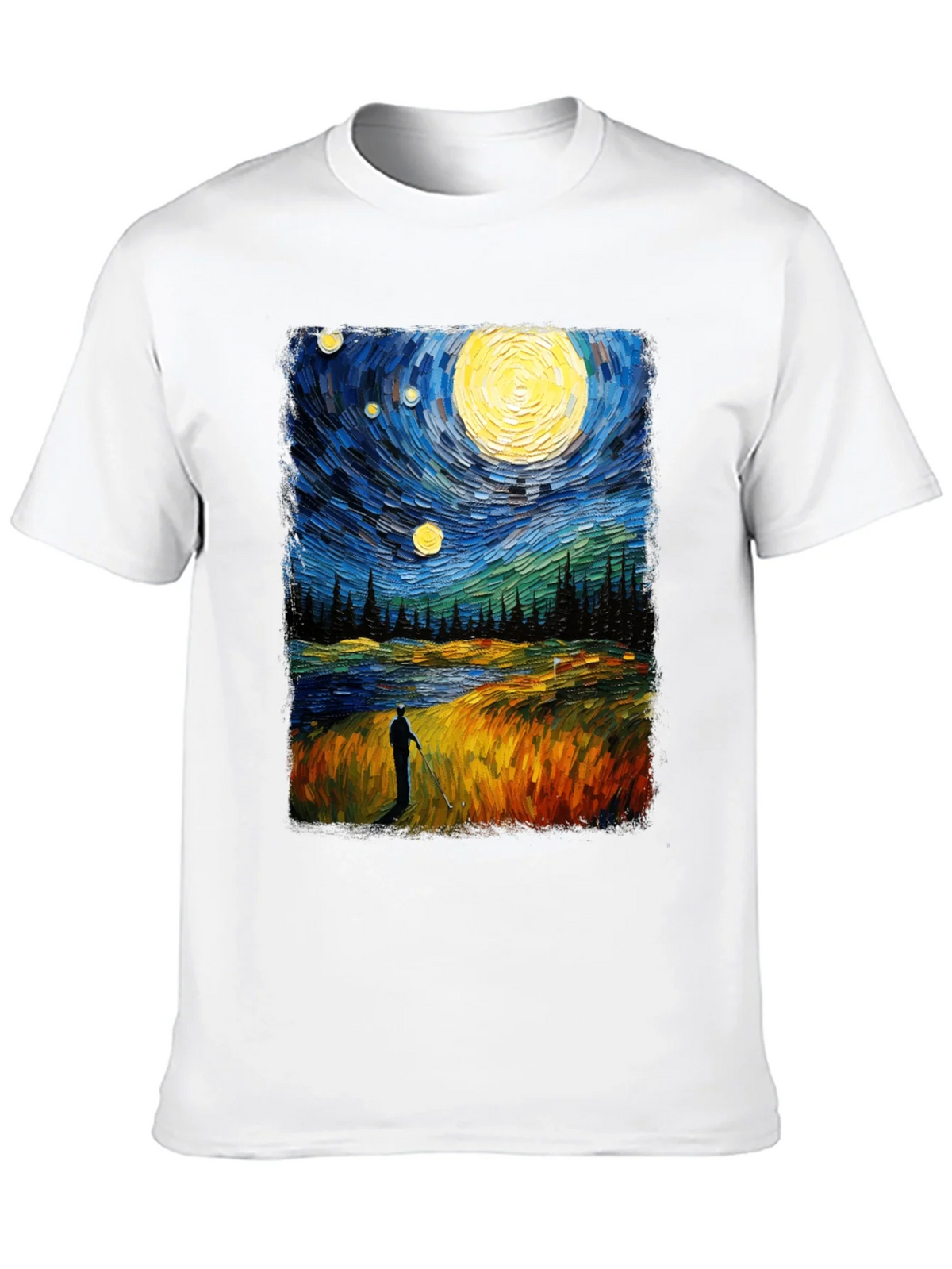 Starry Night Golfer Graphic Tee product image 9