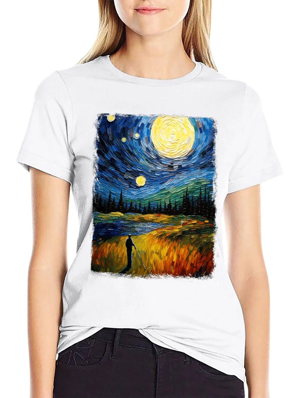 Starry Night Golfer Graphic Tee product image 8