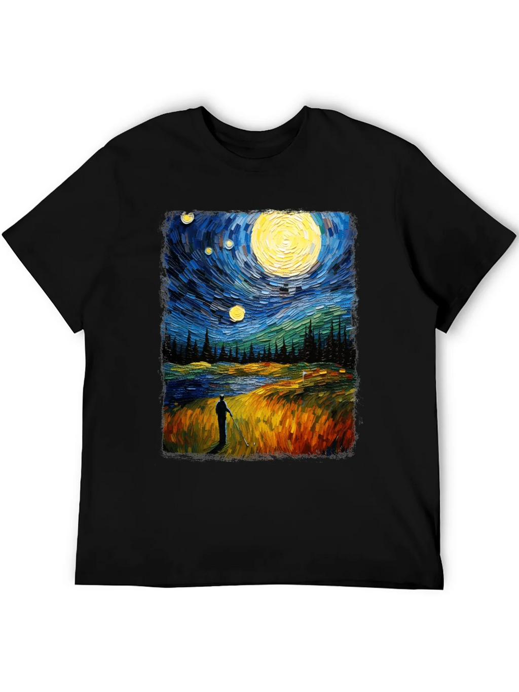 Starry Night Golfer Graphic Tee product image 5