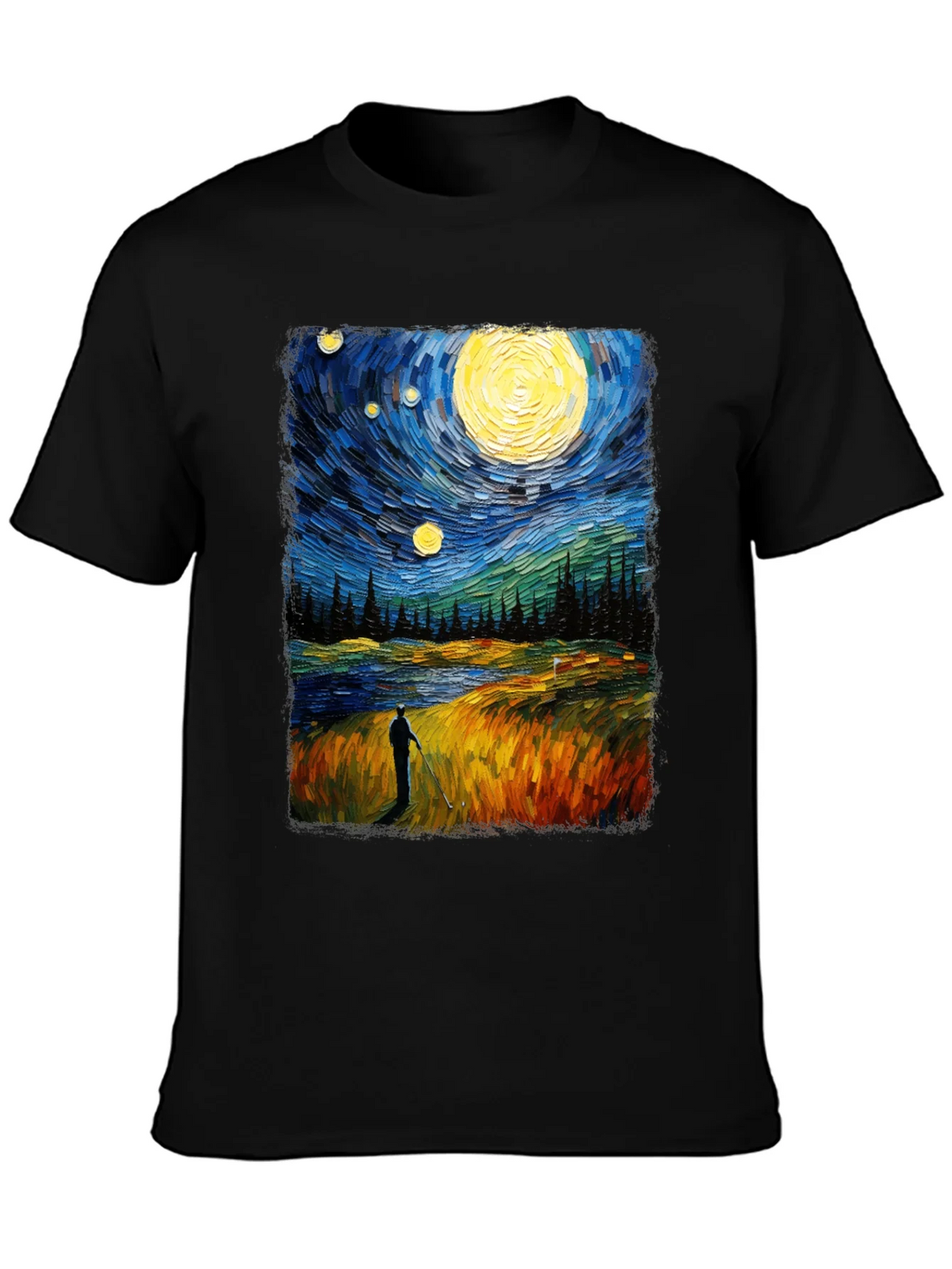 Starry Night Golfer Graphic Tee product image 3