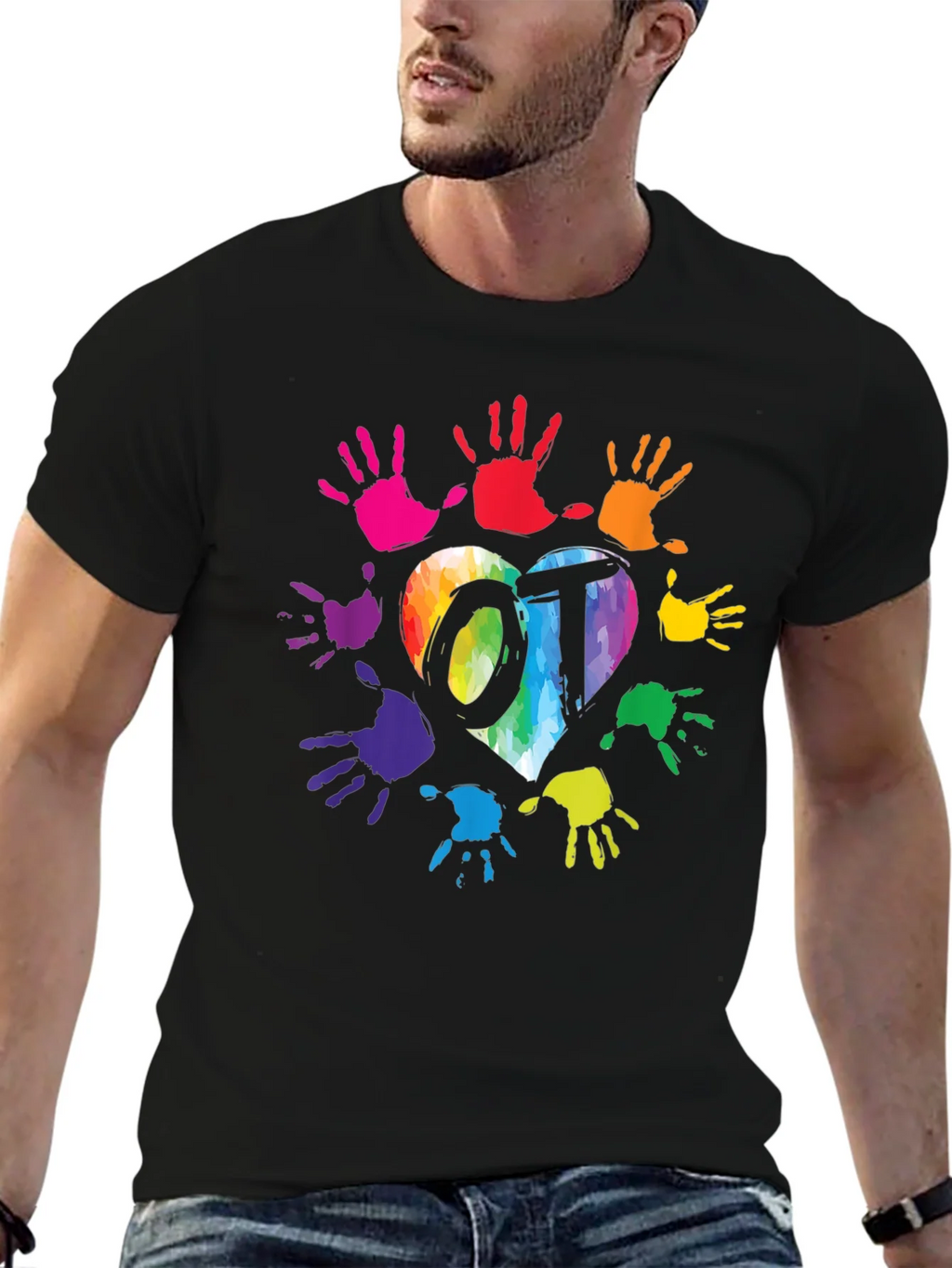 OT Rainbow Heart Handprint T-Shirt product image 6