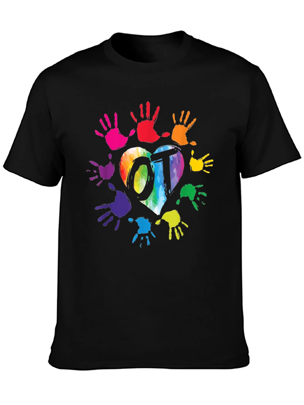 OT Rainbow Heart Handprint T-Shirt product image 3