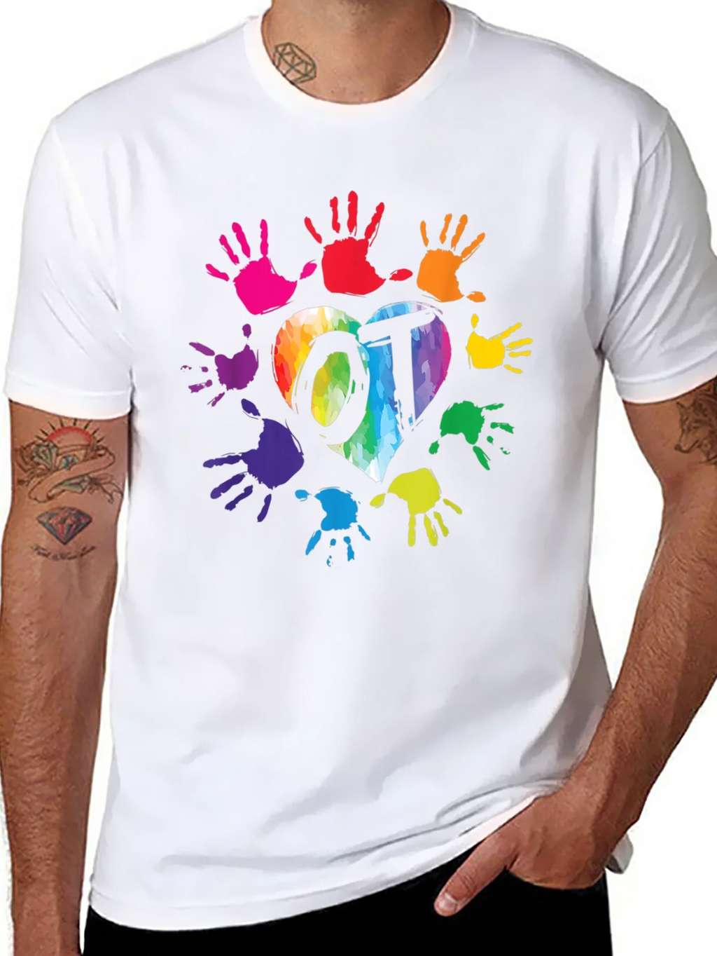 OT Rainbow Heart Handprint T-Shirt product image 7
