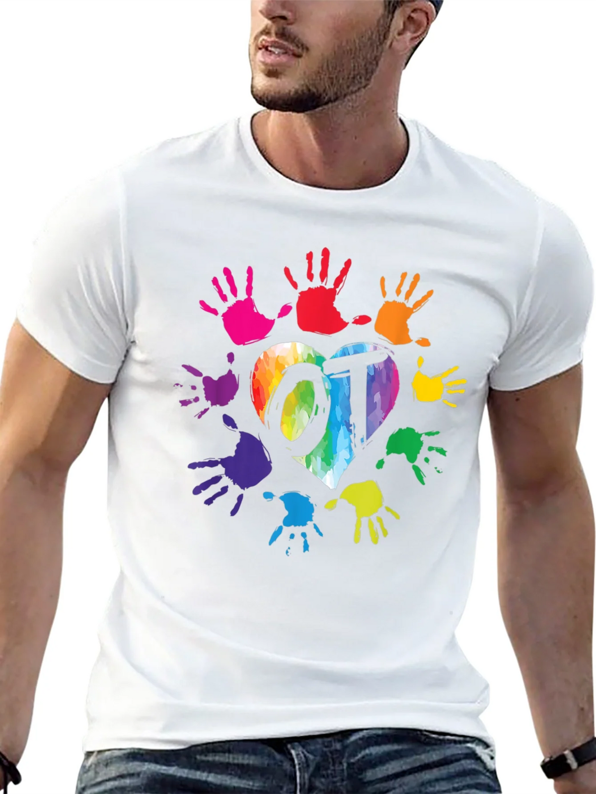OT Rainbow Heart Handprint T-Shirt product image 12