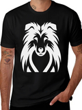 Collie Dog Graphic Tee - Black Cotton T-Shirt product image 1