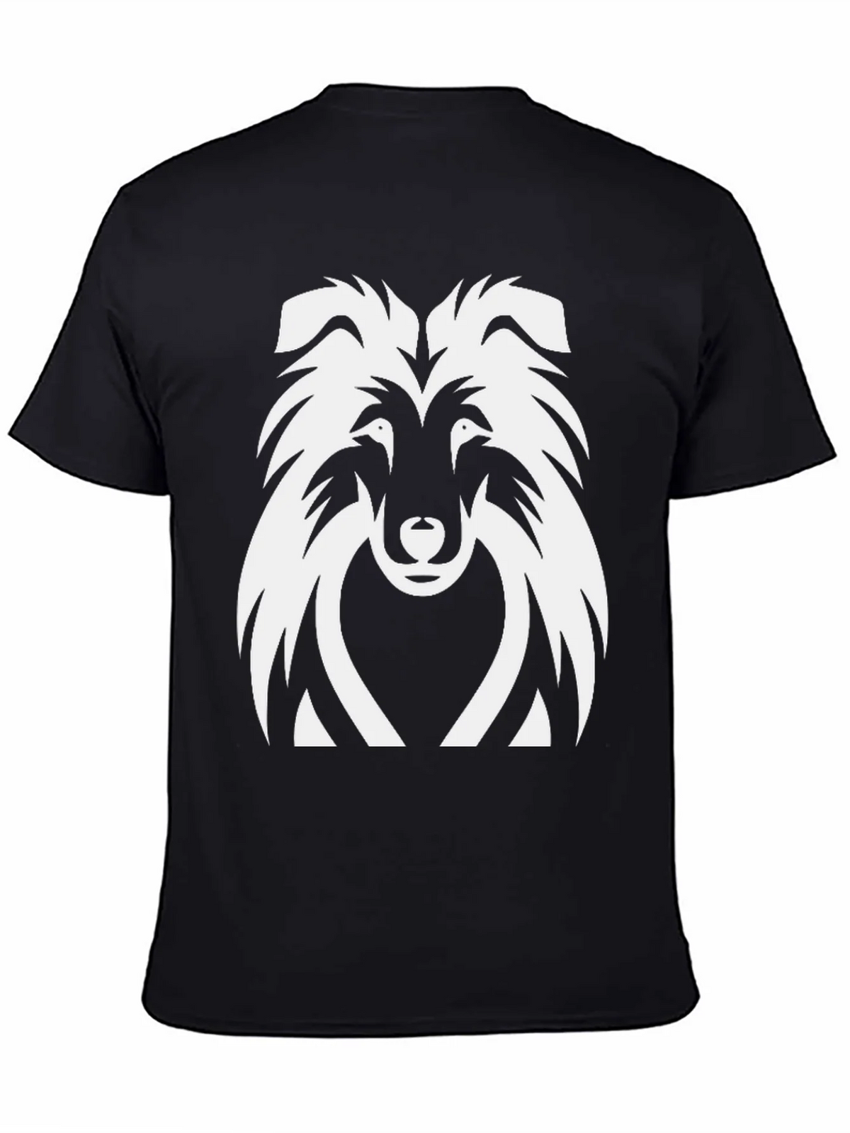 Collie Dog Graphic Tee - Black Cotton T-Shirt product image 4