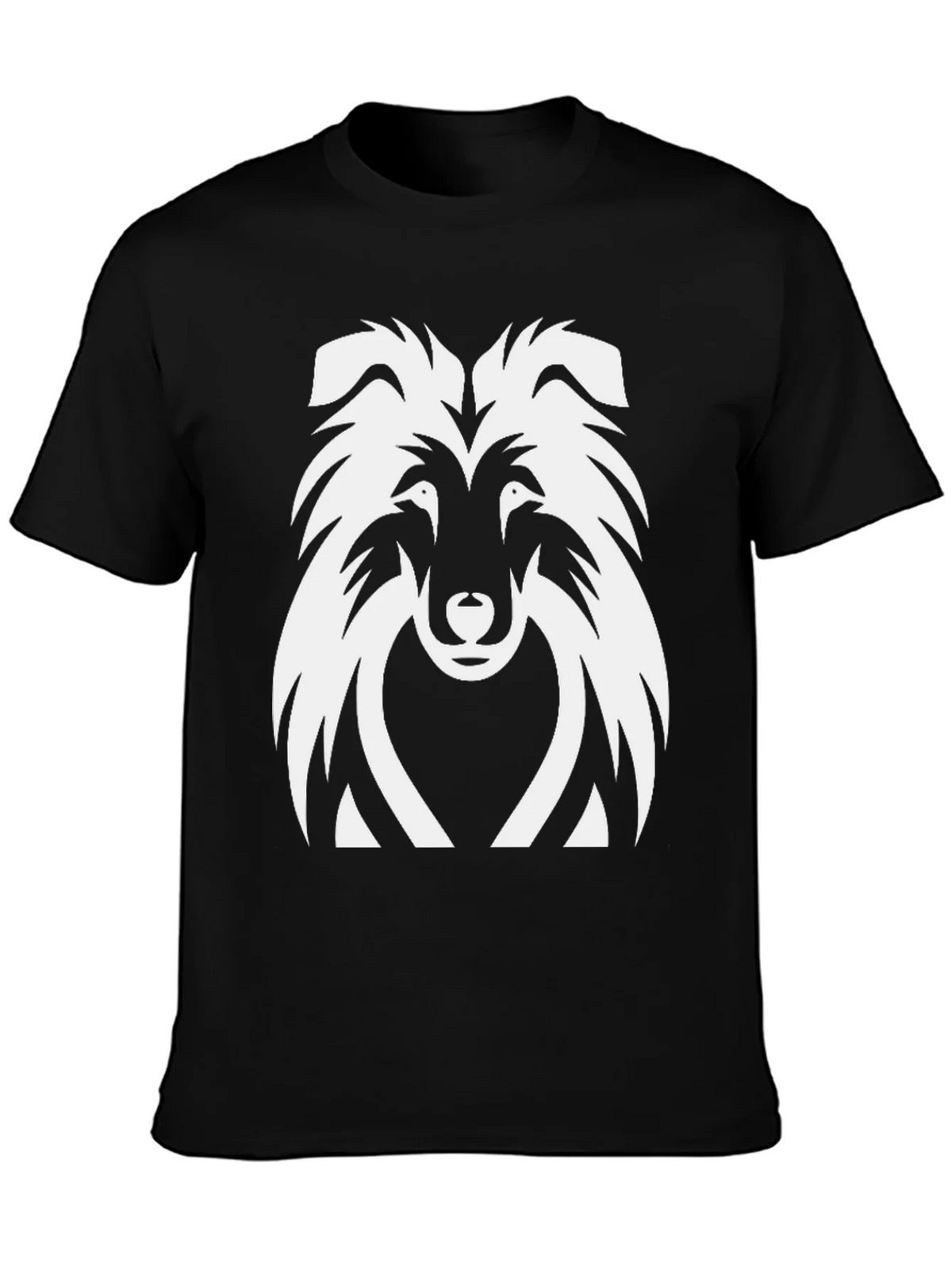Collie Dog Graphic Tee - Black Cotton T-Shirt product image 3