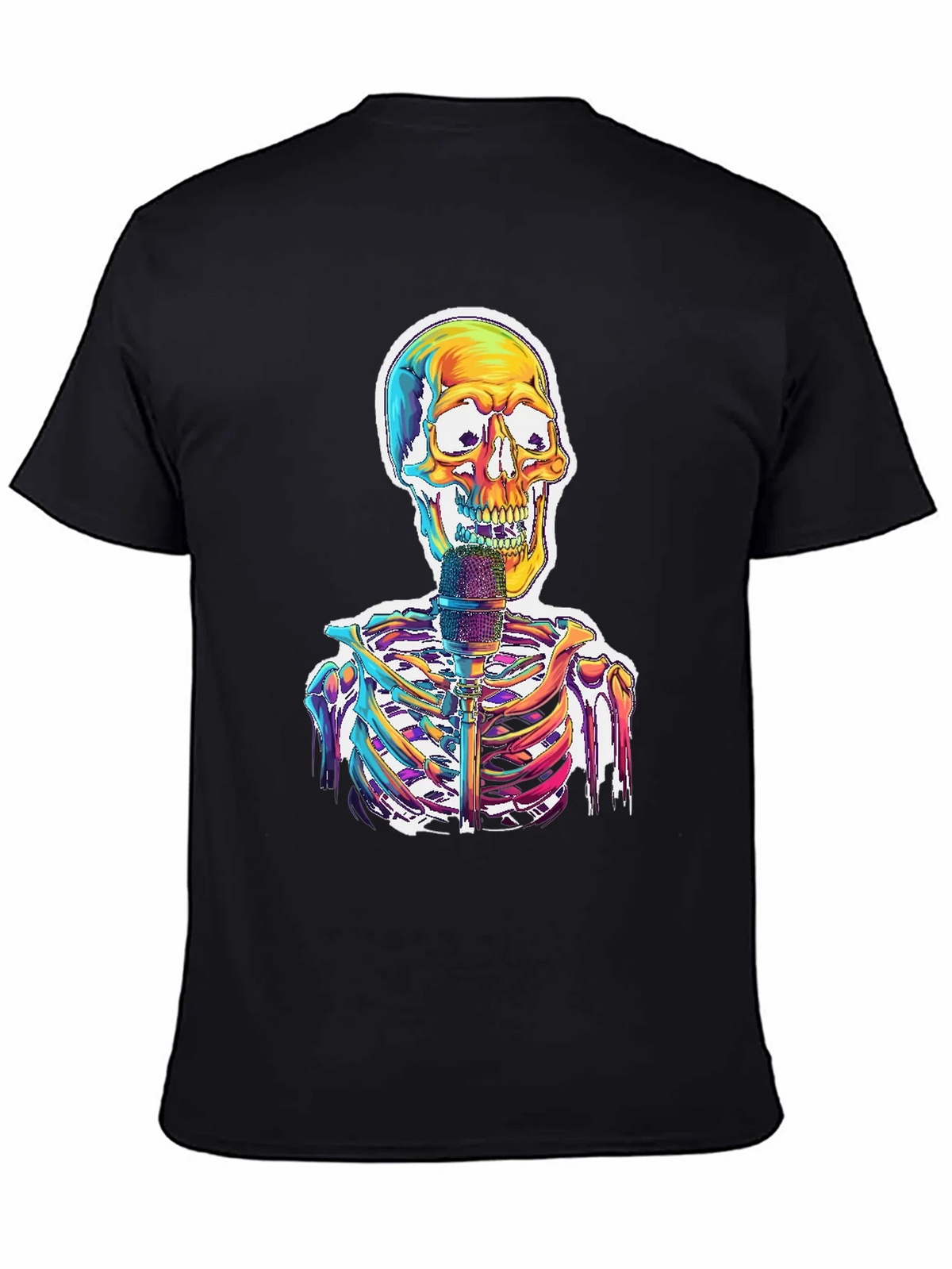 Skeleton Singer Graphic Tee - Cool Skull Design product image 4