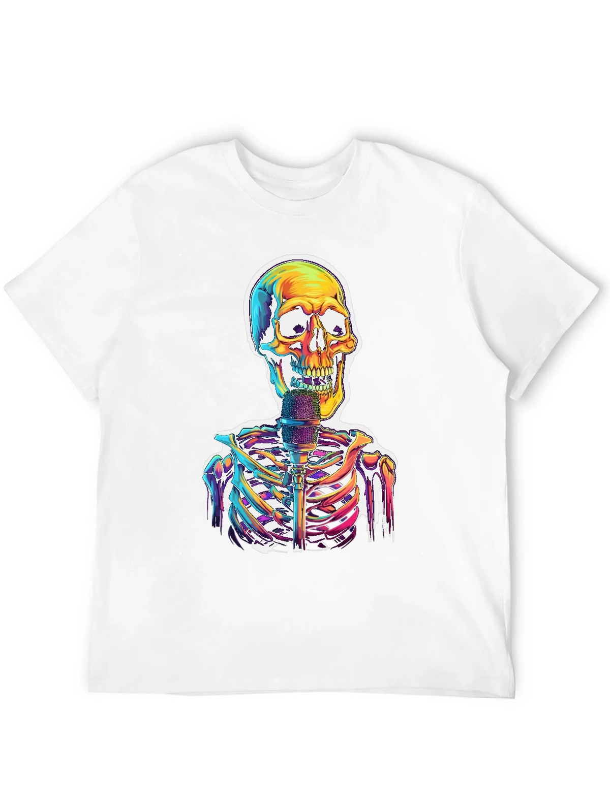 Skeleton Singer Graphic Tee - Cool Skull Design product image 11