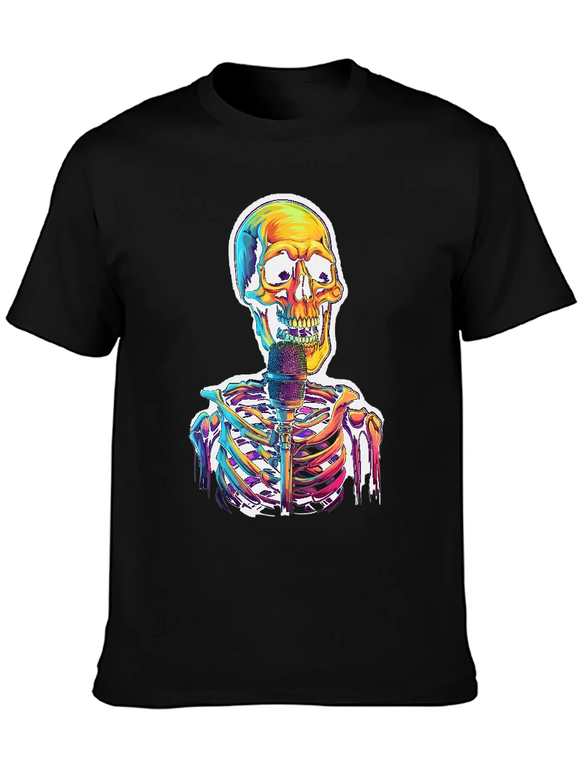 Skeleton Singer Graphic Tee - Cool Skull Design product image 3