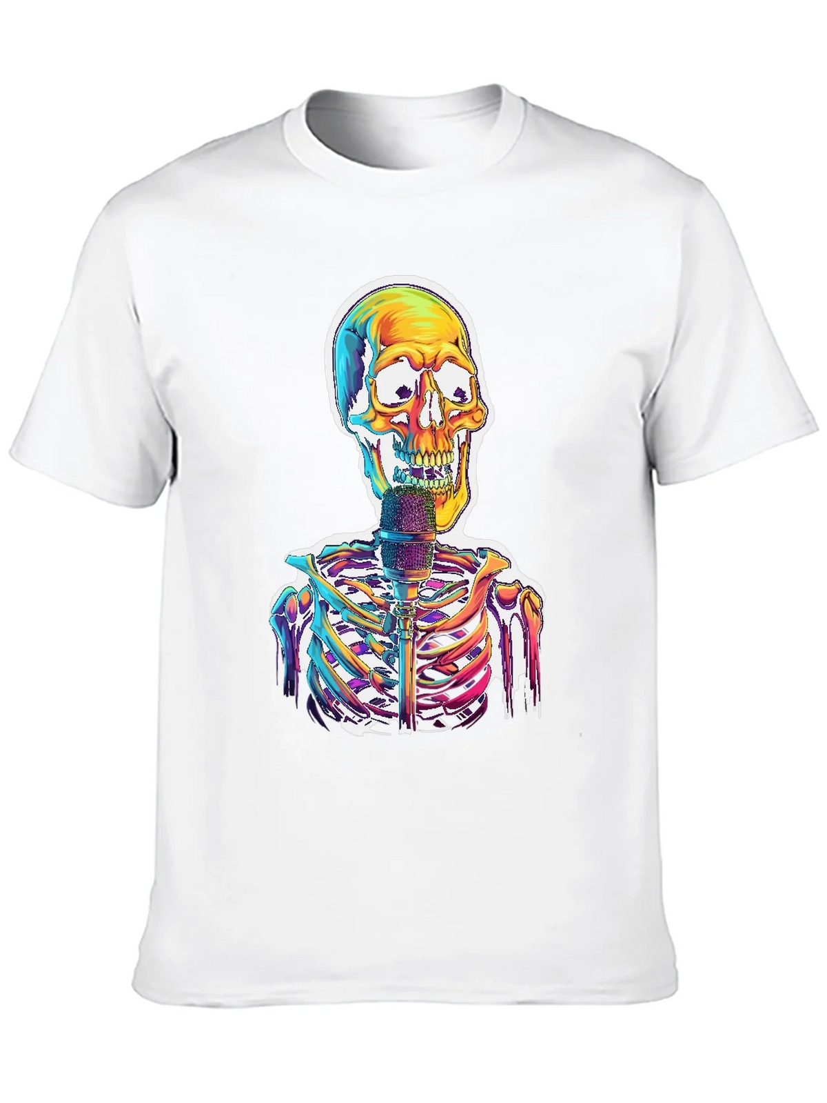 Skeleton Singer Graphic Tee - Cool Skull Design product image 9