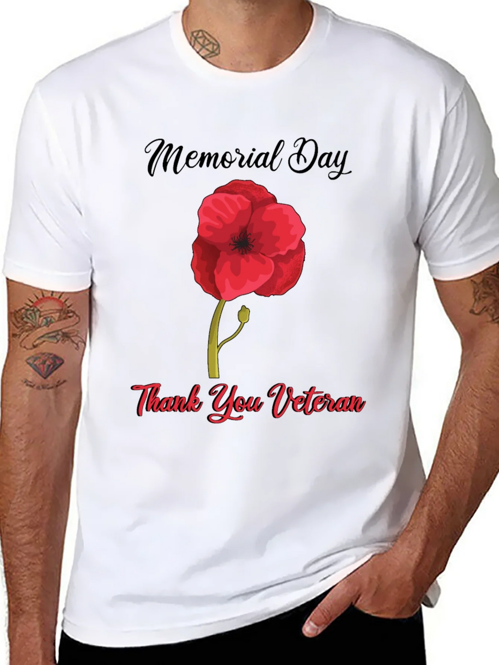 Memorial Day Thank You Veteran Poppy T-Shirt product image 7