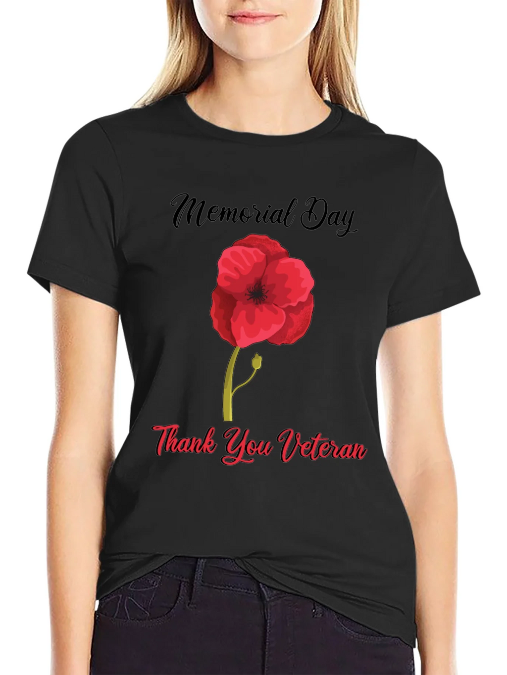 Memorial Day Thank You Veteran Poppy T-Shirt product image 2