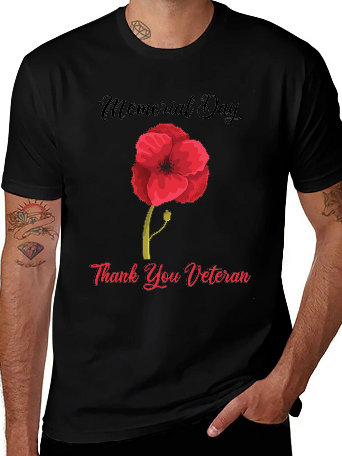 Memorial Day Thank You Veteran Poppy T-Shirt product image 1