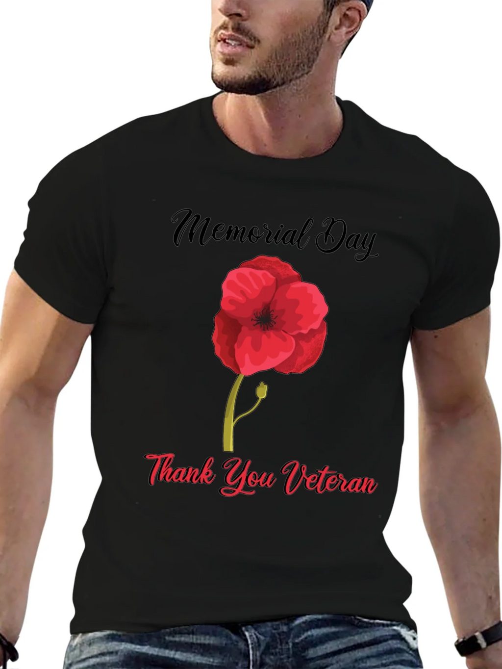 Memorial Day Thank You Veteran Poppy T-Shirt product image 6