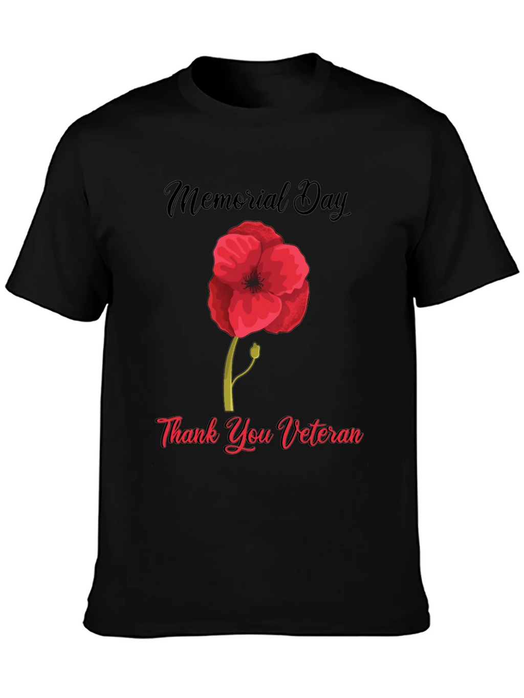Memorial Day Thank You Veteran Poppy T-Shirt product image 3