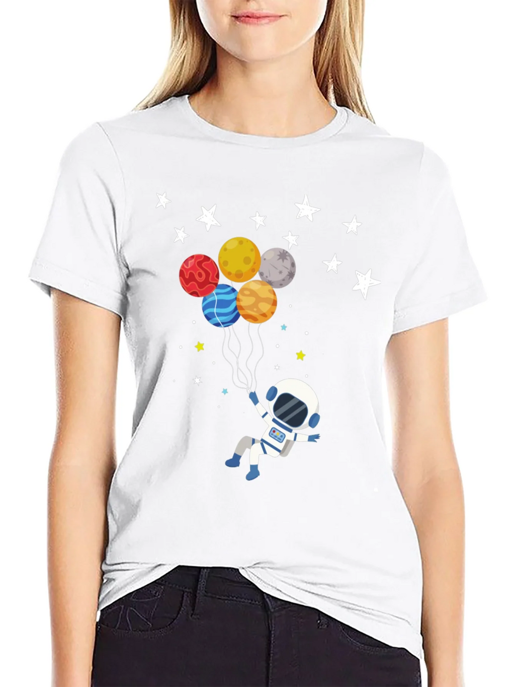 Astronaut Planet Balloons Graphic T-Shirt product image 8