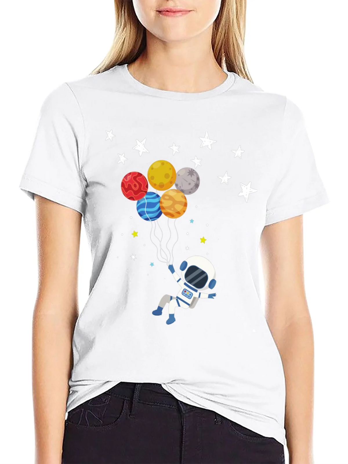 Astronaut Planet Balloons Graphic T-Shirt product image 8