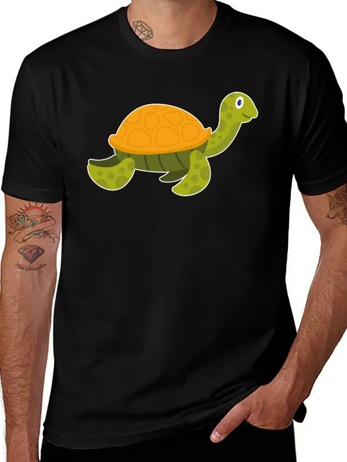 Cartoon Turtle Black T-Shirt product image 1