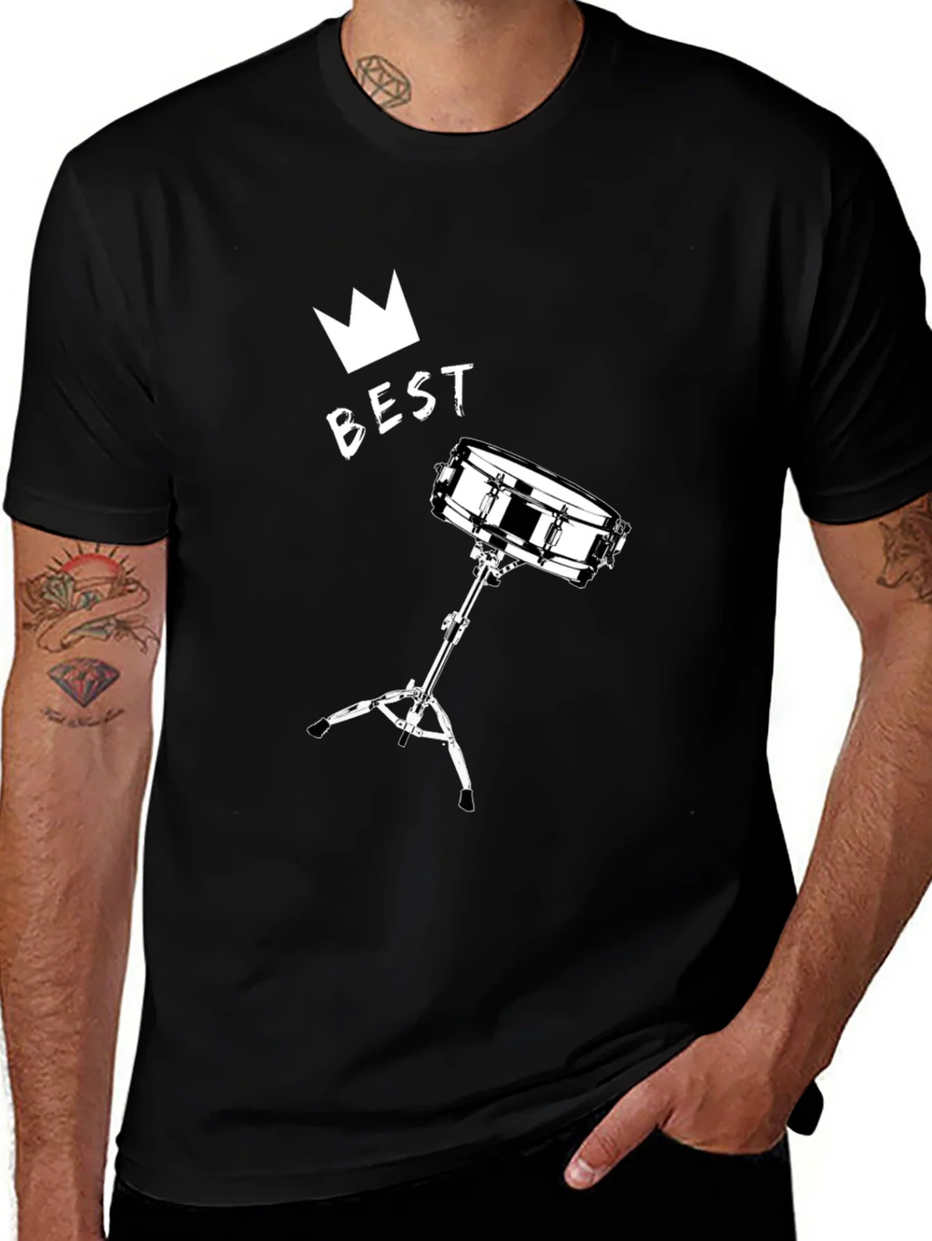 Best Drummer T-Shirt - Crown & Snare Drum Design product image 1