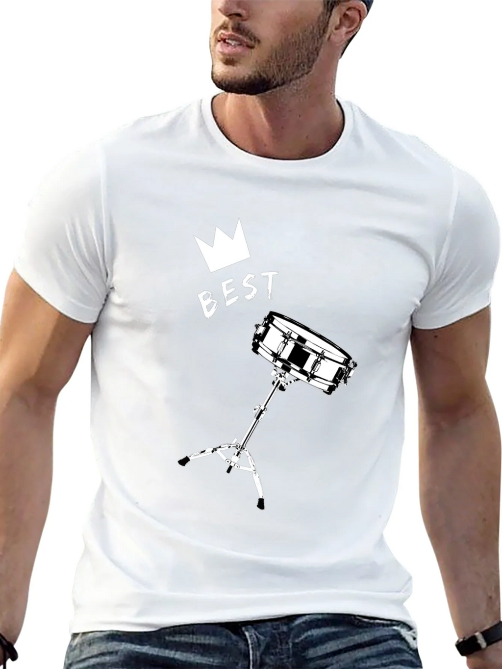 Best Drummer T-Shirt - Crown & Snare Drum Design product image 11
