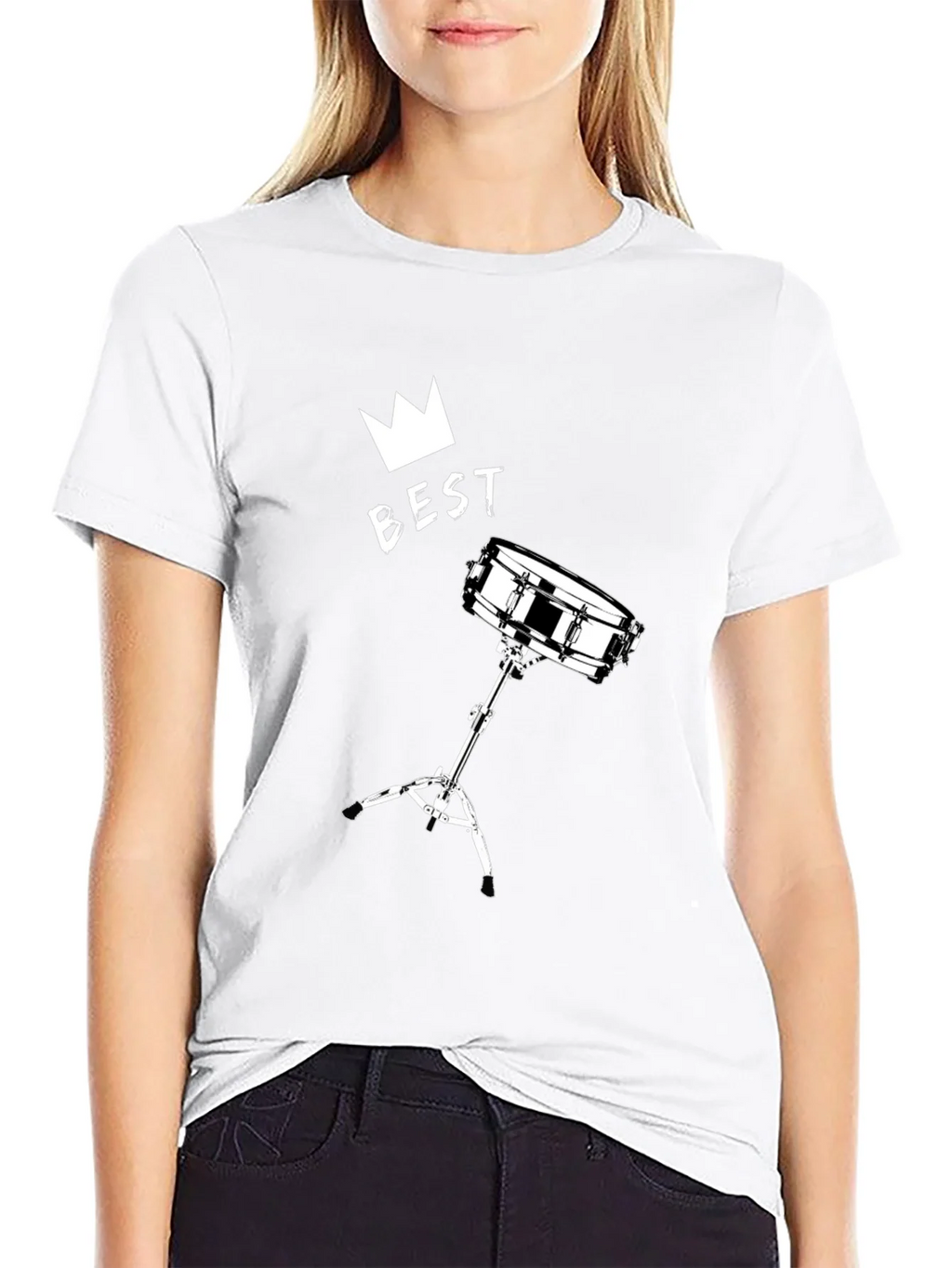 Best Drummer T-Shirt - Crown & Snare Drum Design product image 7