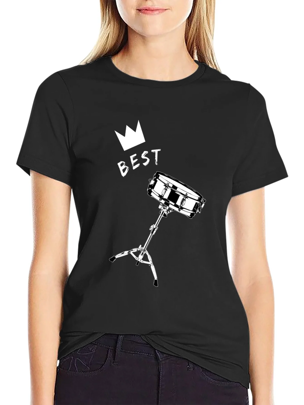 Best Drummer T-Shirt - Crown & Snare Drum Design product image 2