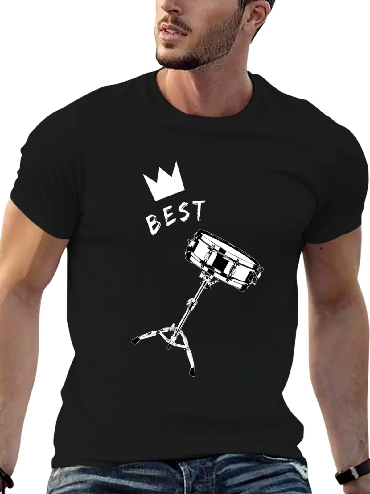Best Drummer T-Shirt - Crown & Snare Drum Design product image 5