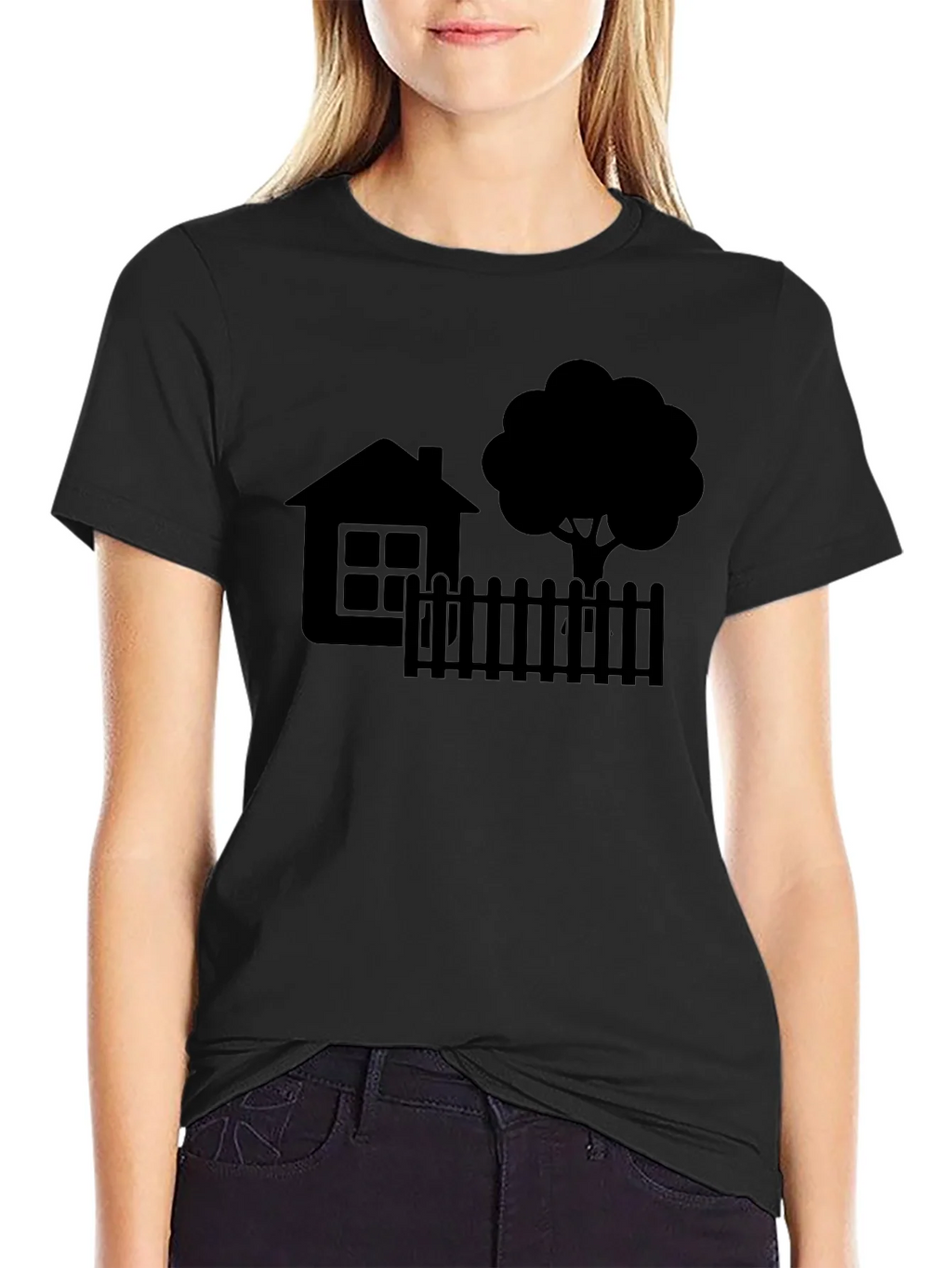 House & Tree Graphic Tee - Modern Black Shirt product image 2