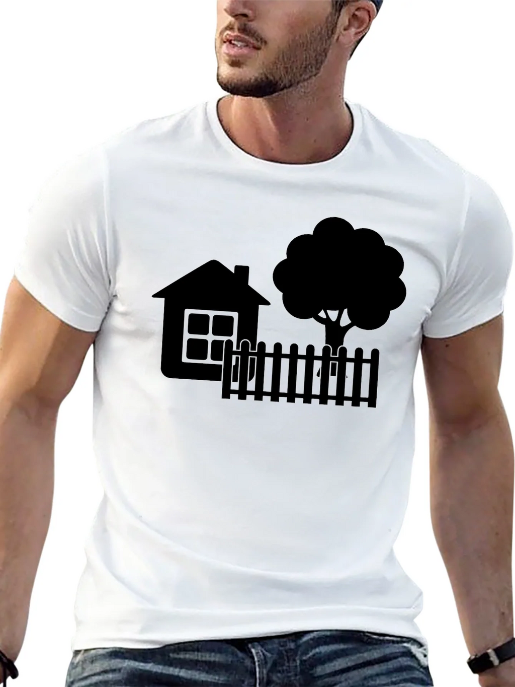 House & Tree Graphic Tee - Modern Black Shirt product image 10