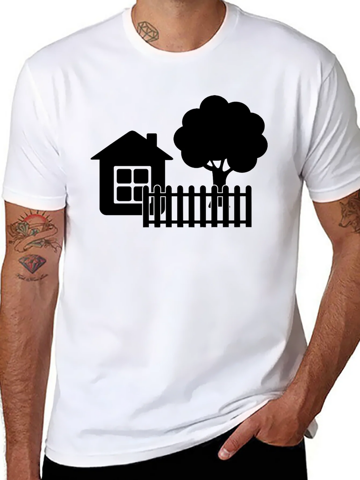 House & Tree Graphic Tee - Modern Black Shirt product image 6