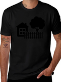 House & Tree Graphic Tee - Modern Black Shirt product image 1