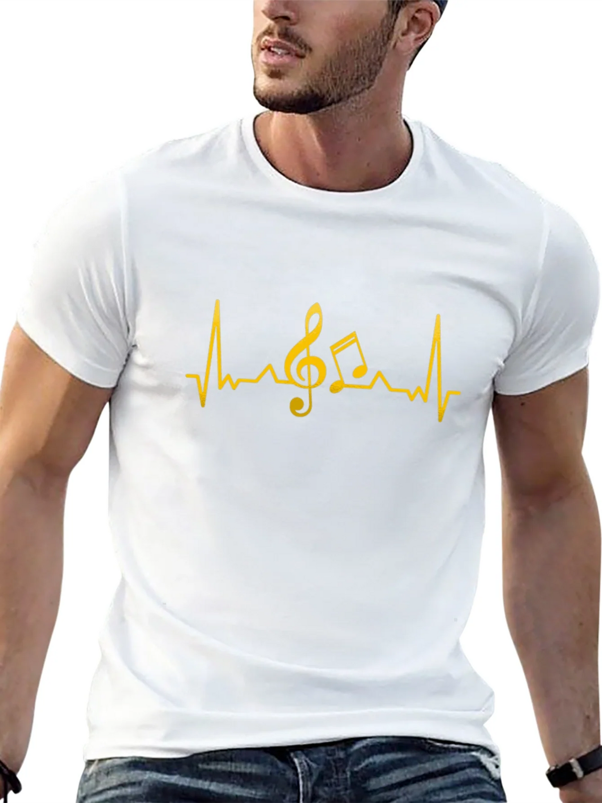 Music Heartbeat T-Shirt - Black Cotton Tee product image 12